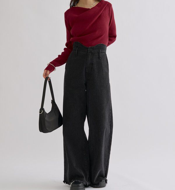  「オフショルリブニット」|ニット・セーター|