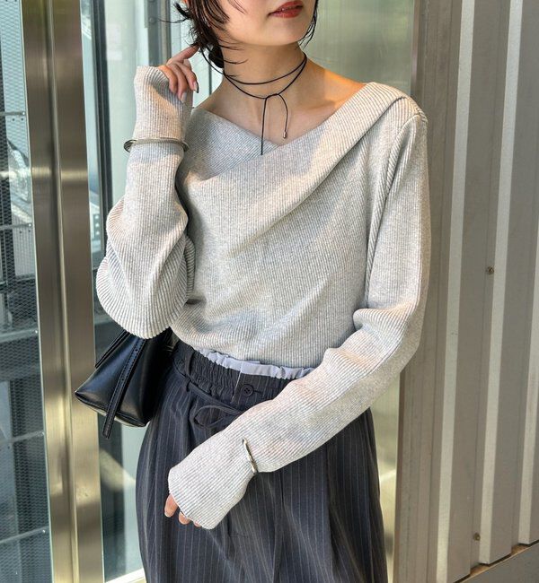  「オフショルリブニット」|ニット・セーター|