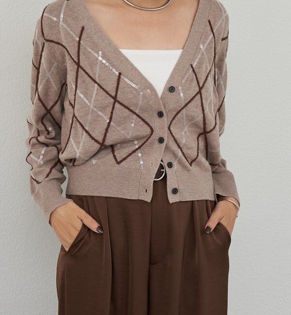  「アーガイルニットカーディガン」|カーディガン|