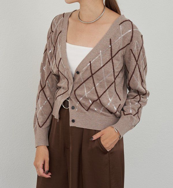  「アーガイルニットカーディガン」|カーディガン|