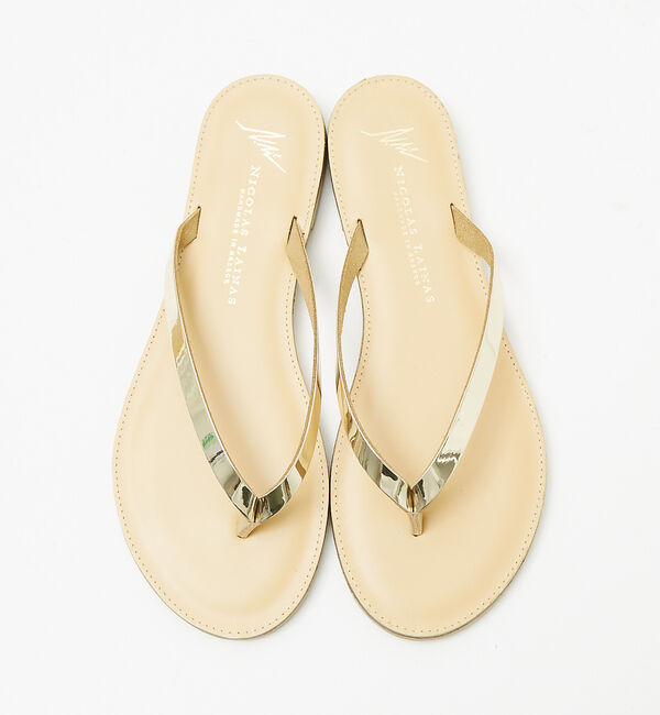 Rouge vif「【NICOLAS LAINAS/ニコラスライナス】レザーメタリックトングサンダル」|サンダル|