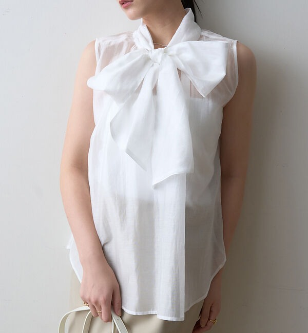 Rouge vif「【一部店舗限定】【北野百笑さん着用】2WAYリボンシアーブラウス」|シャツ・ブラウス|ホワイト