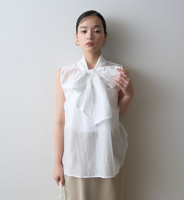 Rouge vif「【一部店舗限定】【北野百笑さん着用】2WAYリボンシアーブラウス」|シャツ・ブラウス|