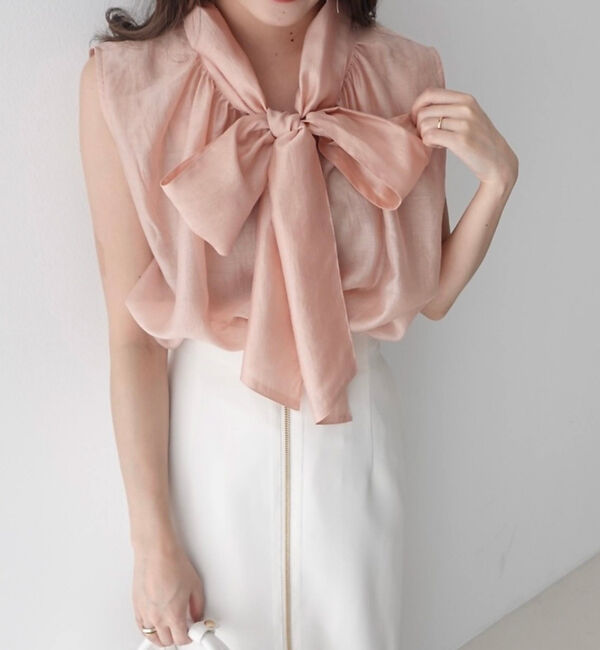 Rouge vif「【一部店舗限定】【北野百笑さん着用】2WAYリボンシアーブラウス」|シャツ・ブラウス|