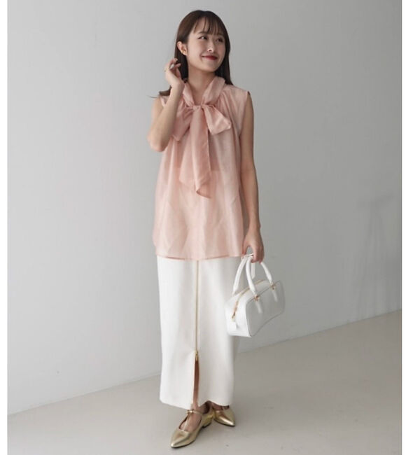 Rouge vif「【一部店舗限定】【北野百笑さん着用】2WAYリボンシアーブラウス」|シャツ・ブラウス|