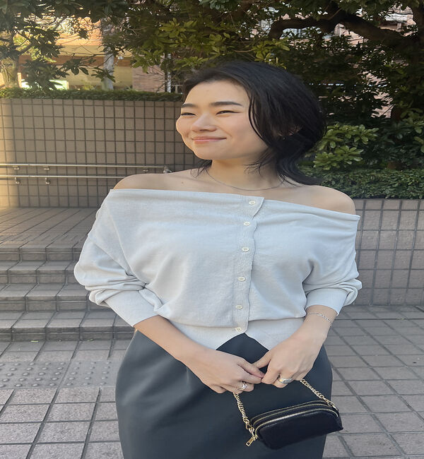 Rouge vif「オフショルダー2WAYカーディガン」|カーディガン|