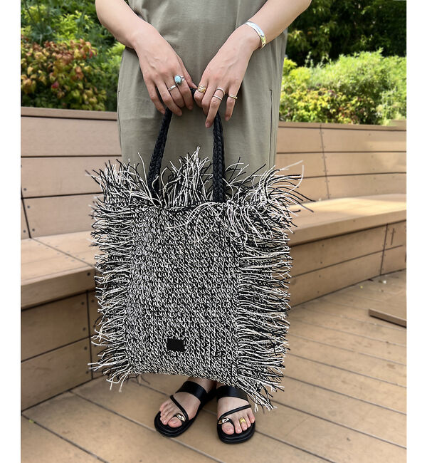 Rouge vif「【Swaraj /スワラージ】手編みラフィアバッグ / トートバッグ / フリン」|トートバッグ|