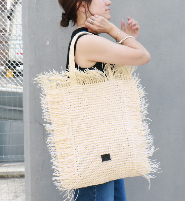 Rouge vif「【Swaraj /スワラージ】手編みラフィアバッグ / トートバッグ / フリン」|トートバッグ|