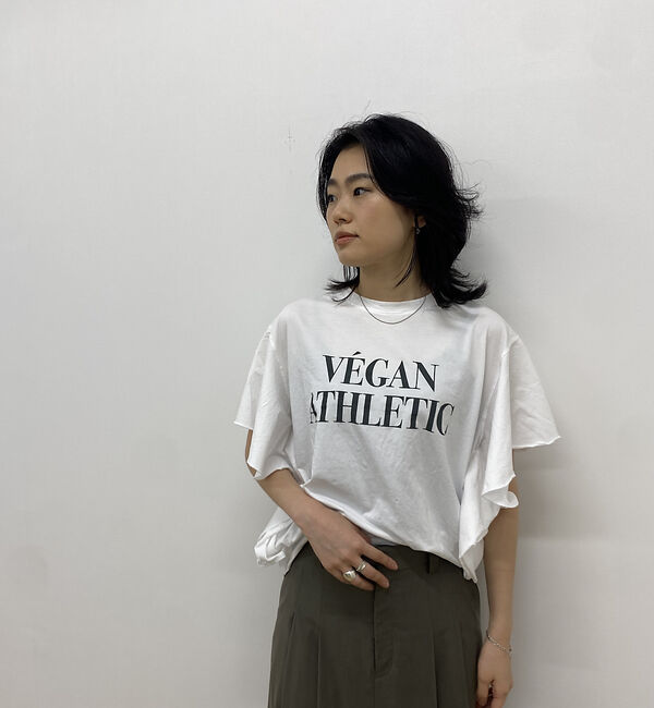 Rouge vif「【MICA＆DEAL/マイカ＆ディール】VEGAN ATHLETIC ロゴフリル」|Tシャツ・カットソー|