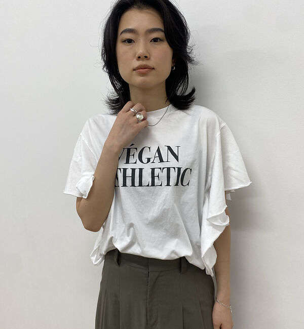 Rouge vif「【MICA＆DEAL/マイカ＆ディール】VEGAN ATHLETIC ロゴフリル」|Tシャツ・カットソー|