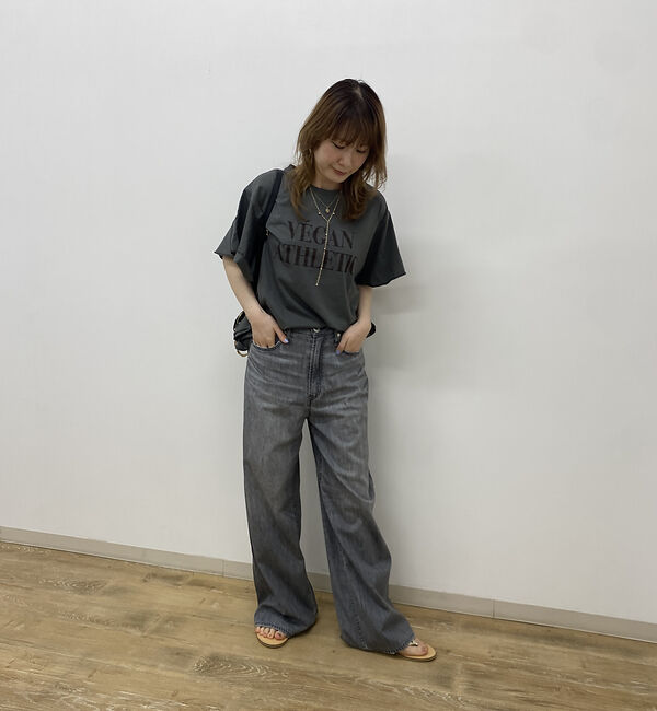 Rouge vif「【MICA＆DEAL/マイカ＆ディール】VEGAN ATHLETIC ロゴフリル」|Tシャツ・カットソー|