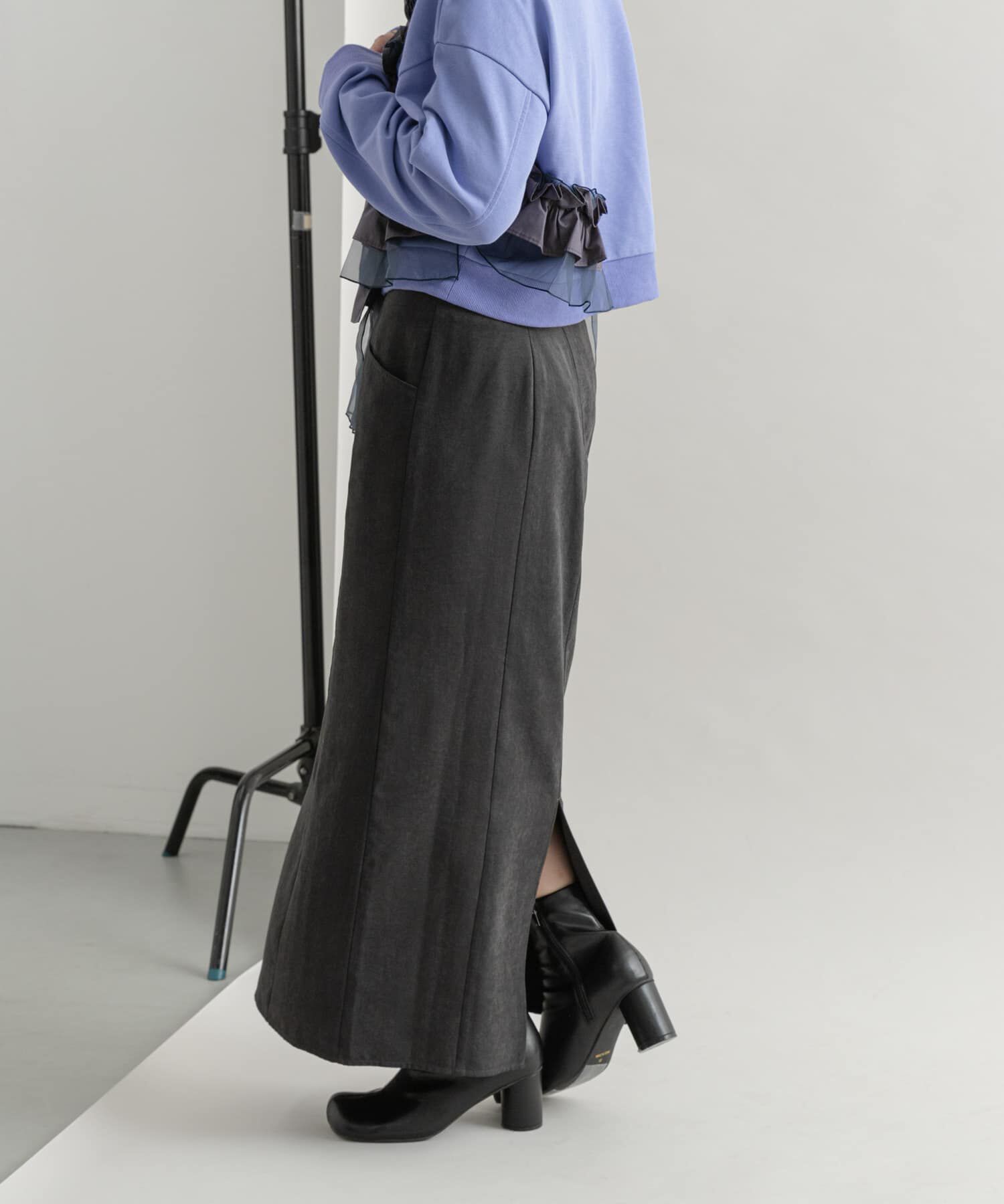  「ウエストオープンIラインスカート」|スカート|