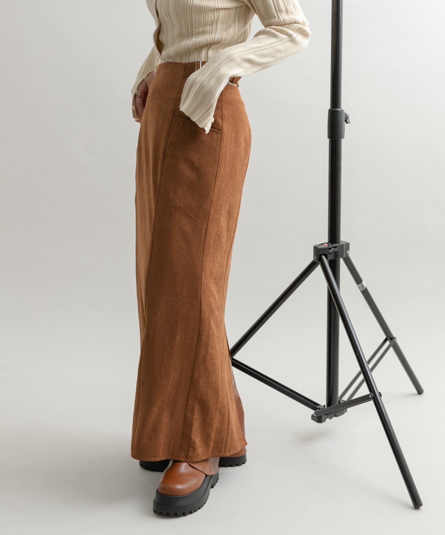  「ウエストオープンIラインスカート」|スカート|