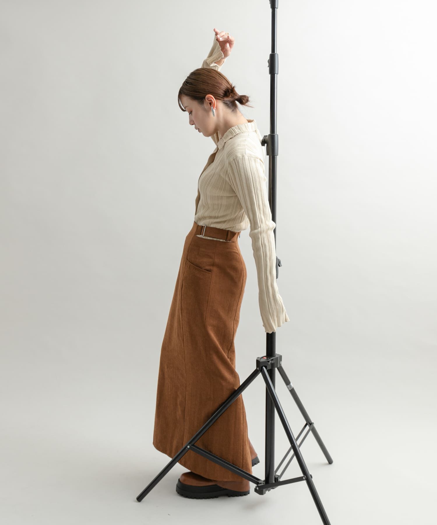  「ウエストオープンIラインスカート」|スカート|