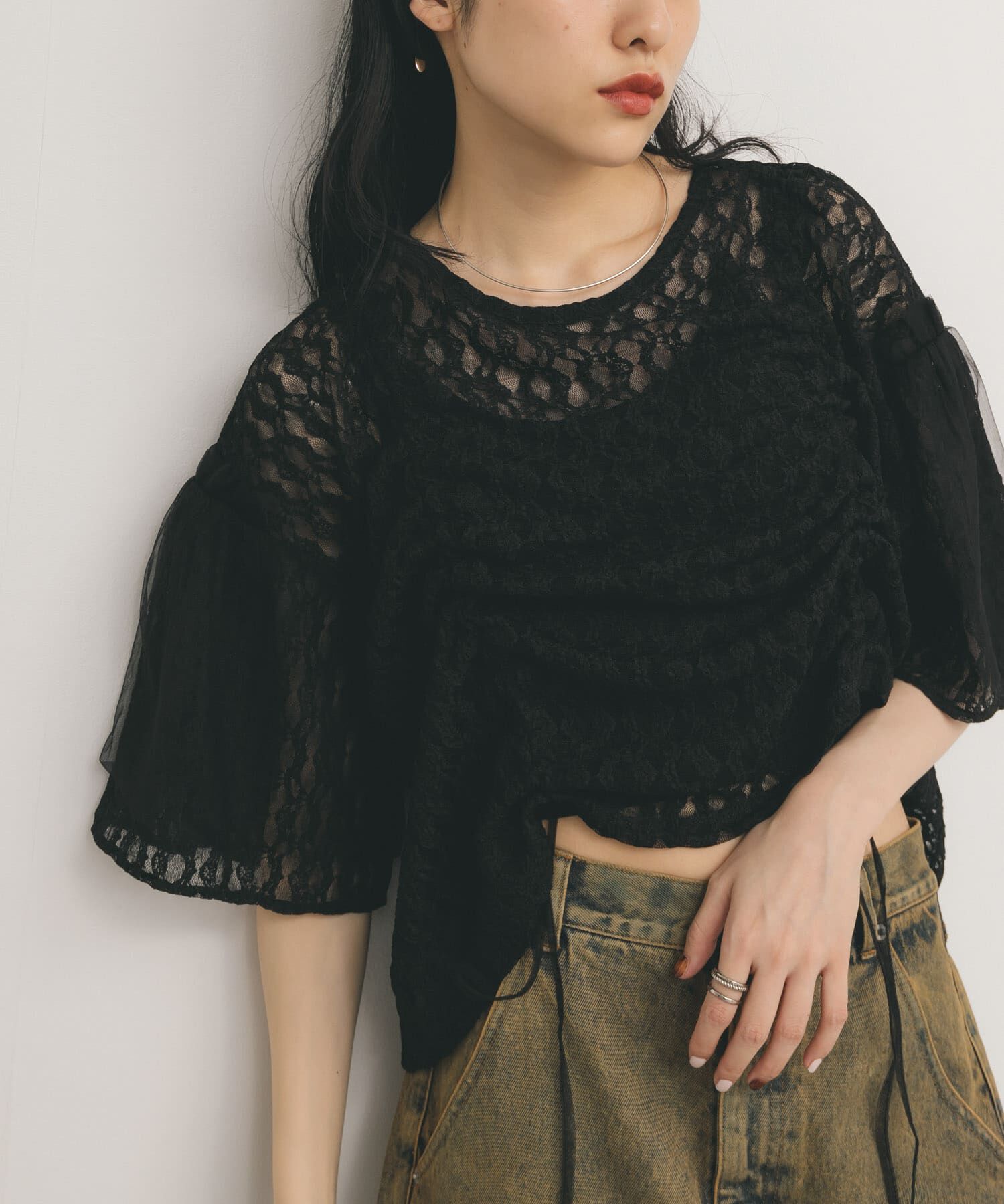  「ドロストレーストップス」|シャツ・ブラウス|