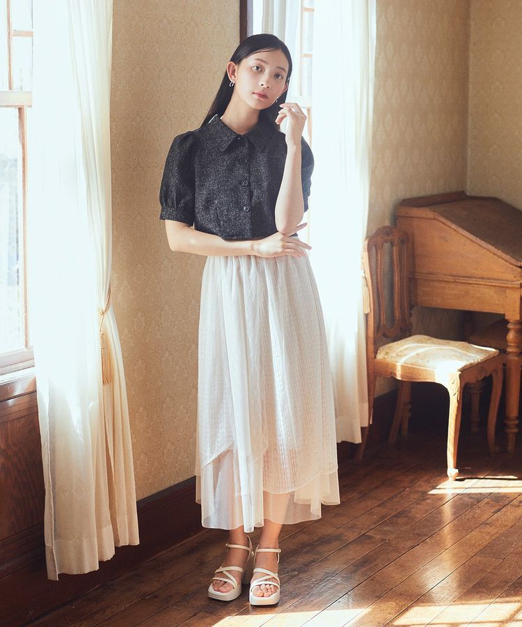 earth music&ecology「サマーツイードシャツジャケット」|シャツ・ブラウス|