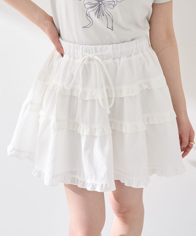 earth music&ecology「ティアードミニスカート」|スカート|