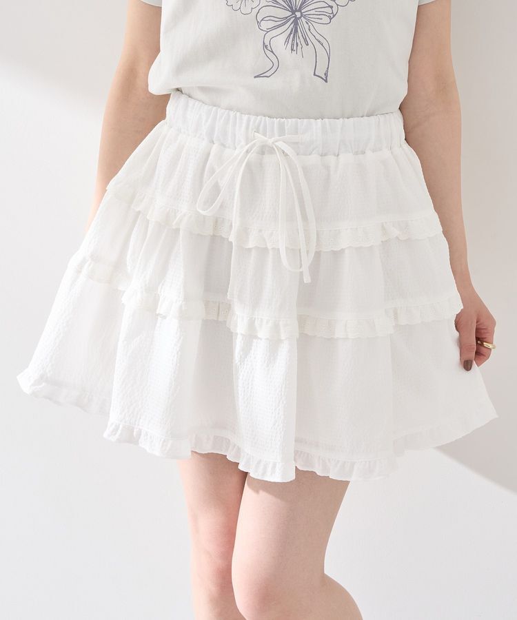 earth music&ecology「ティアードミニスカート」|スカート|