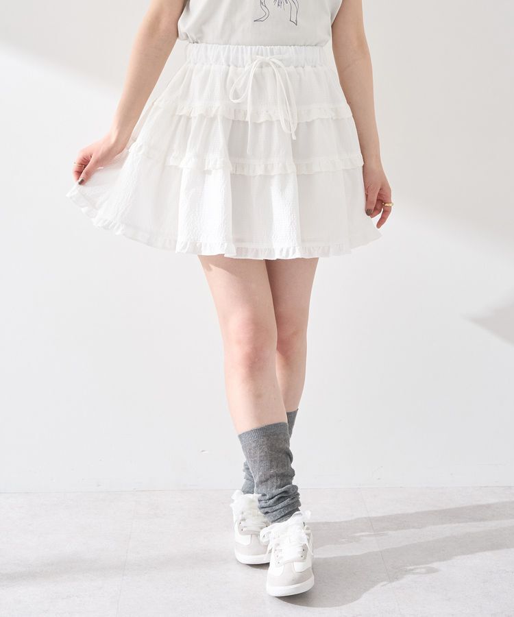 earth music&ecology「ティアードミニスカート」|スカート|