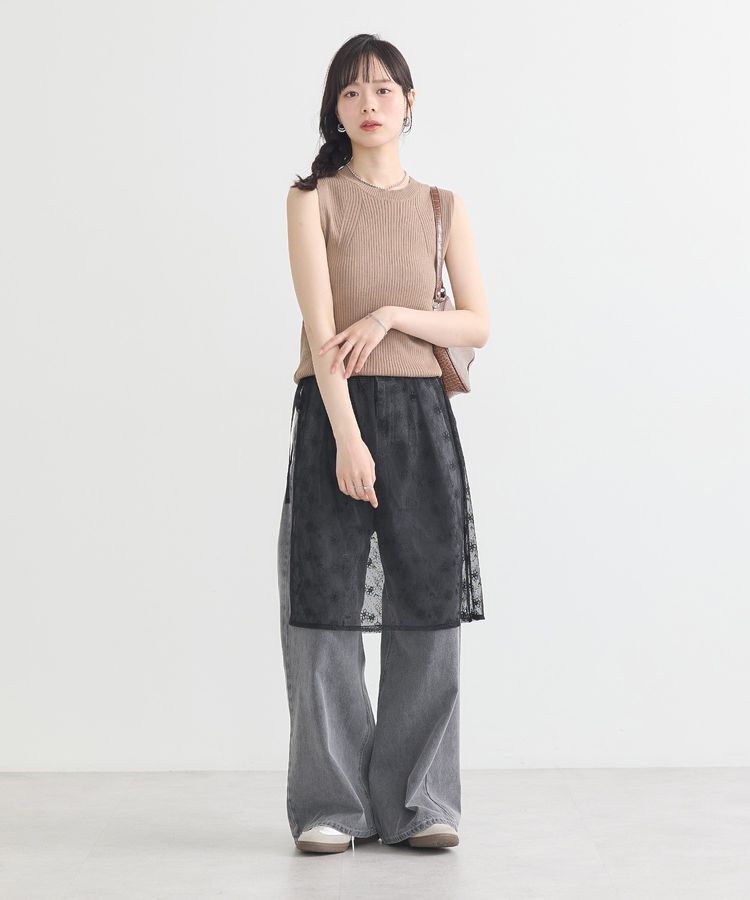 earth music&ecology「ランダムリブノースリーブニット」|ニット・セーター|