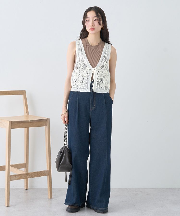 earth music&ecology「ランダムリブノースリーブニット」|ニット・セーター|