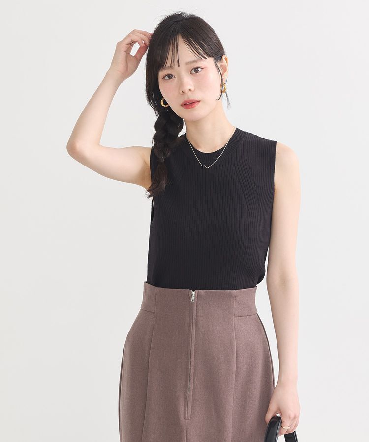 earth music&ecology「ランダムリブノースリーブニット」|ニット・セーター|