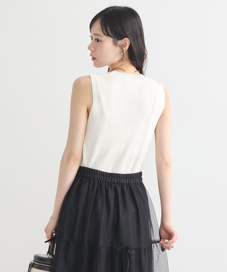 earth music&ecology「ランダムリブノースリーブニット」|ニット・セーター|