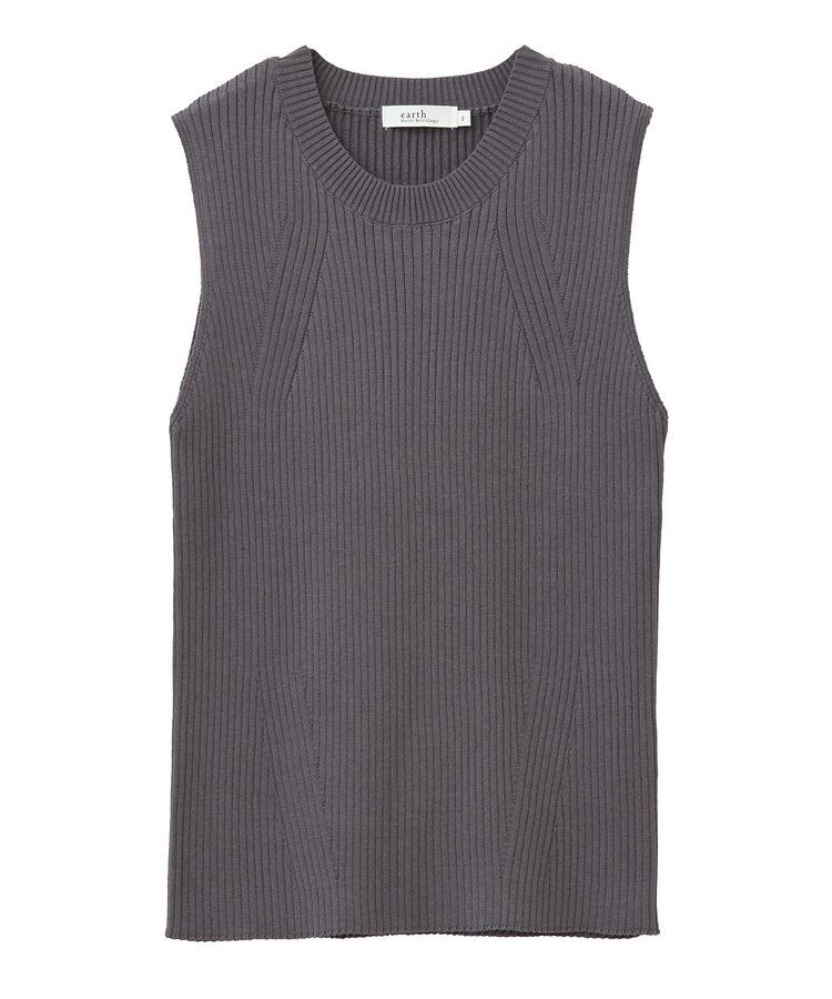 earth music&ecology「ランダムリブノースリーブニット」|ニット・セーター|