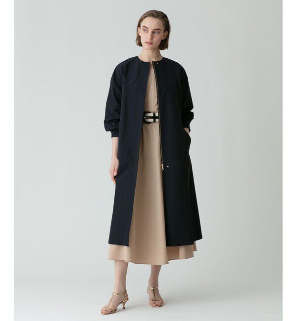 allureville「グログランフロントジップノーカラーコート」|ダッフルコート|