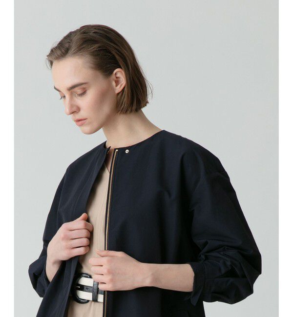 allureville「グログランフロントジップノーカラーコート」|ダッフルコート|