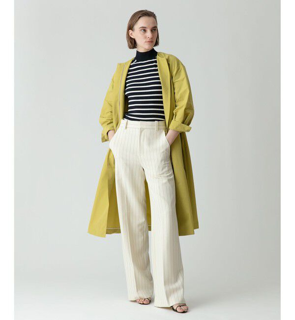 allureville「グログランフロントジップノーカラーコート」|ダッフルコート|