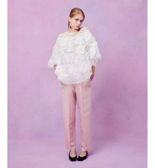 LOULOU WILLOUGHBY「【LOULOU WILLOUGHBY】シルクウールツイルタックパンツ」|チノ|