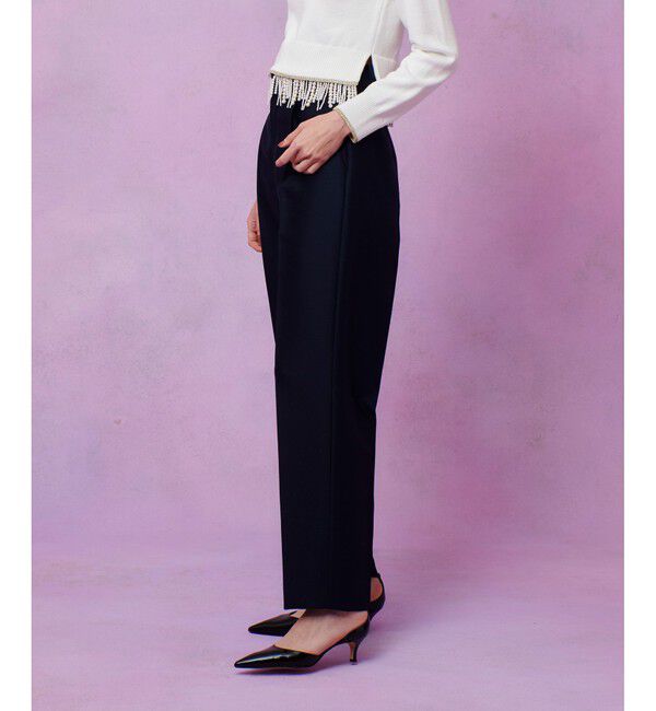 LOULOU WILLOUGHBY「【LOULOU WILLOUGHBY】シルクウールツイルタックパンツ」|チノ|