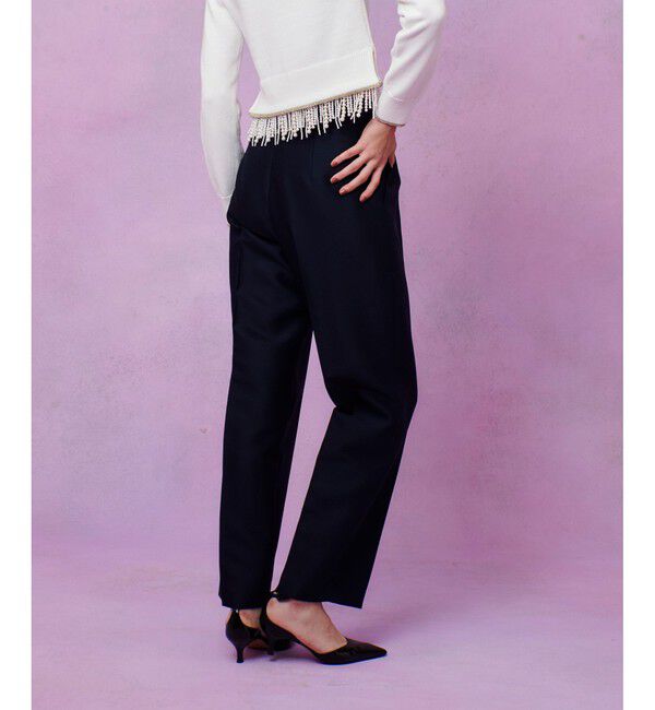 LOULOU WILLOUGHBY「【LOULOU WILLOUGHBY】シルクウールツイルタックパンツ」|チノ|