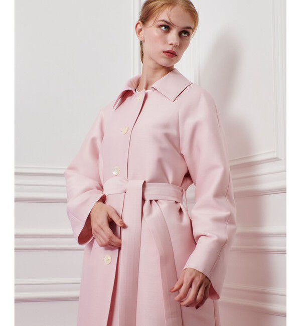 LOULOU WILLOUGHBY「【LOULOU WILLOUGHBY】シルクウールツイルロングコート」|ダッフルコート|