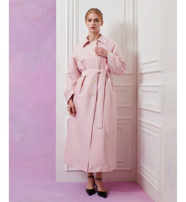 LOULOU WILLOUGHBY「【LOULOU WILLOUGHBY】シルクウールツイルロングコート」|ダッフルコート|