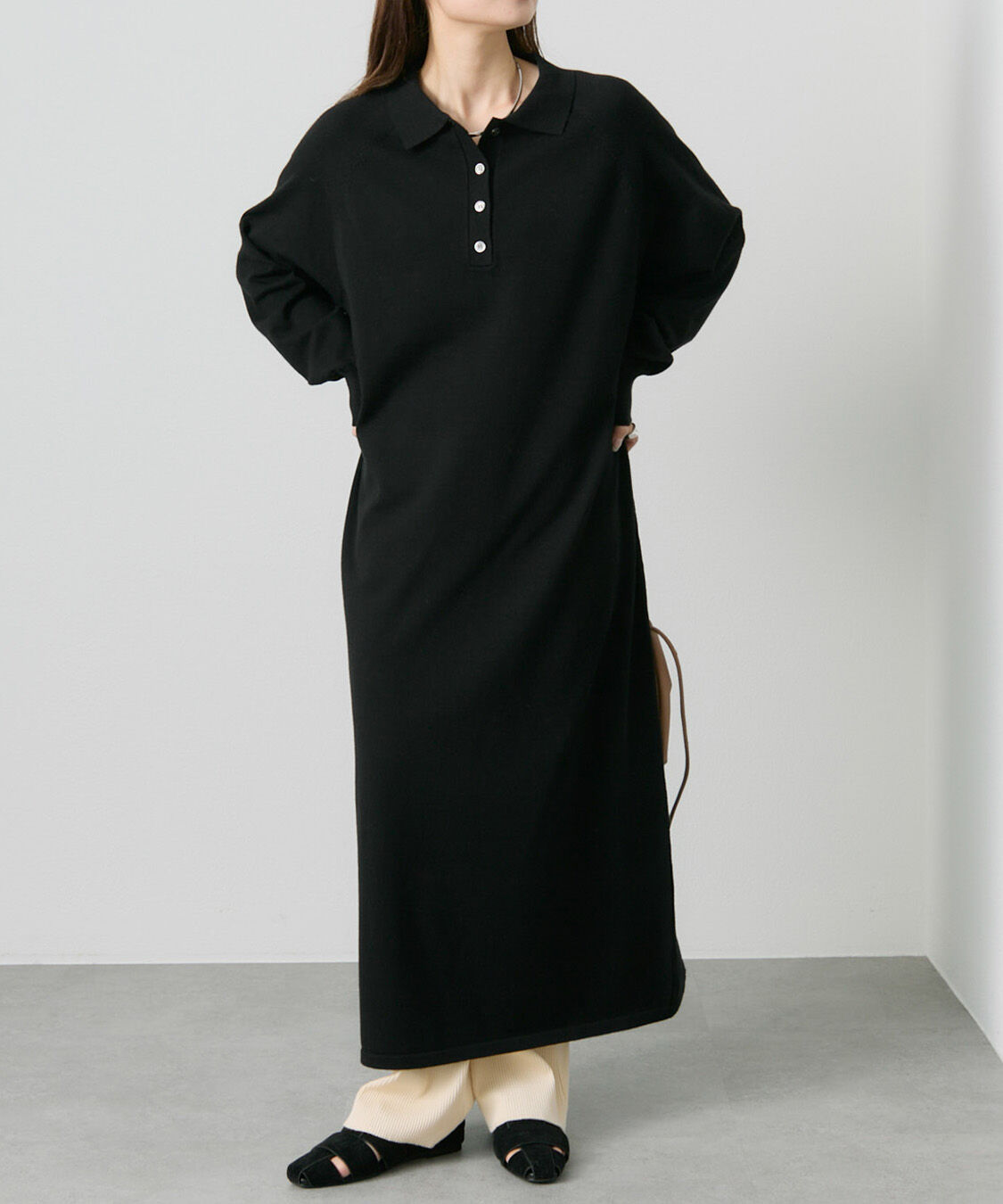  「ニットポロワンピース」|ワンピース|