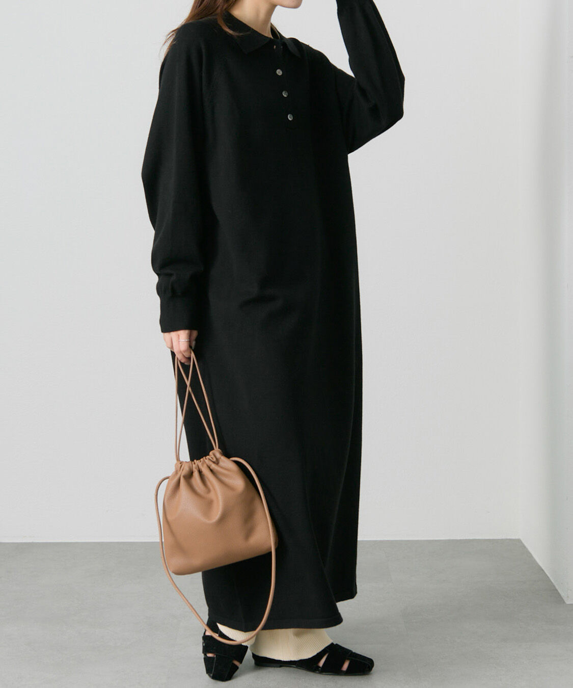  「ニットポロワンピース」|ワンピース|