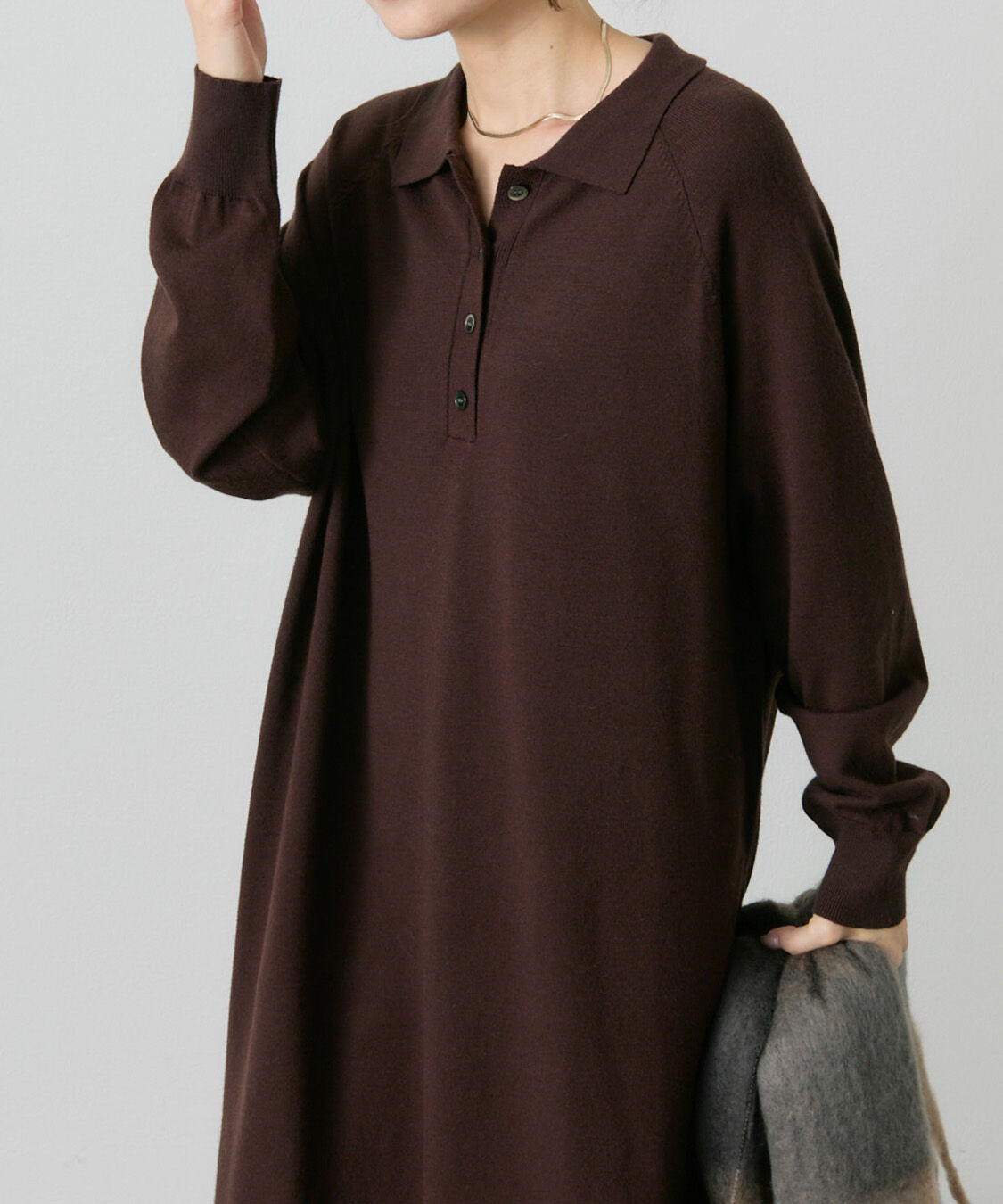 「ニットポロワンピース」|ワンピース|
