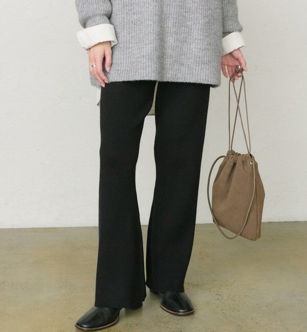  「【セットアップ対応】リブニットフレアパンツ」|その他|