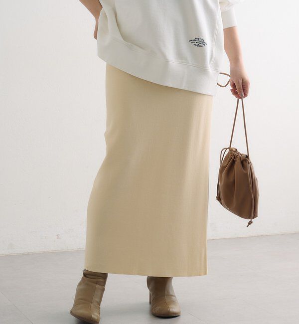  「＼累計1万枚突破！／《-3㎏見え》【Du noir】ナロースカート」|スカート|アイボリー