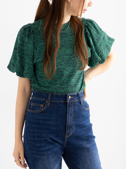 Te chichi「バルーンスリーブメランジニット」|ニット・セーター|グリーン