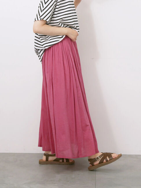 Samansa Mos2 blue「【Made in India】ボイルギャザースカート」|スカート|