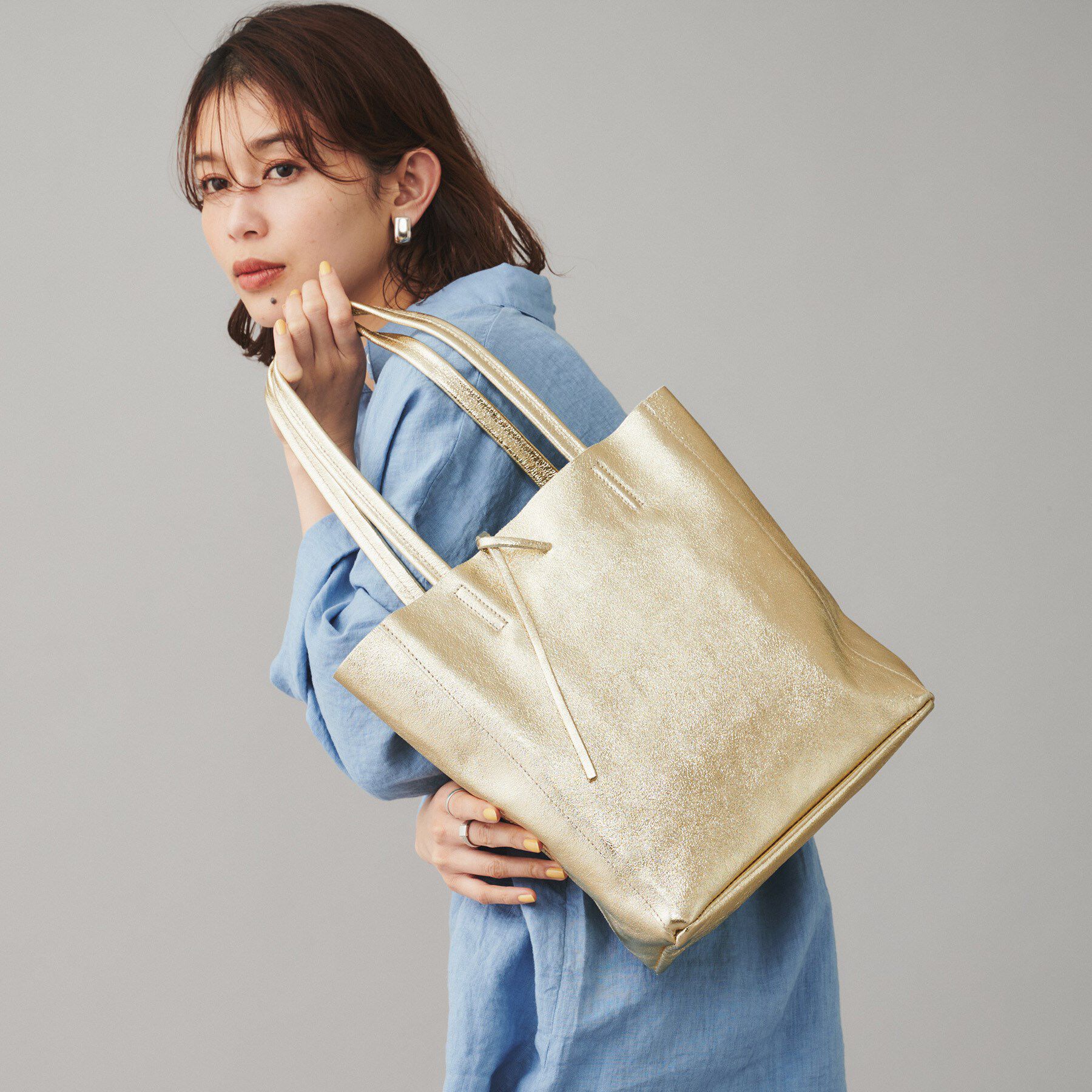 UNTITLED「【MILOS】メタリックレザートート」|トートバッグ|