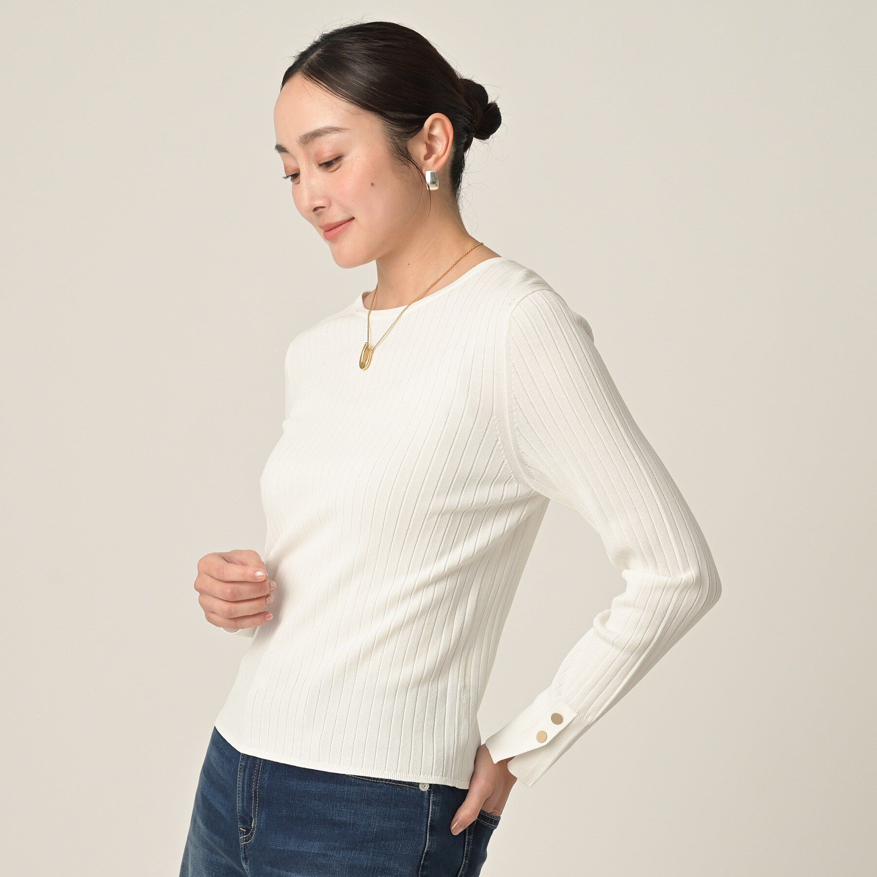 UNTITLED「ワイドリブニットプルオーバー」|ニット・セーター|