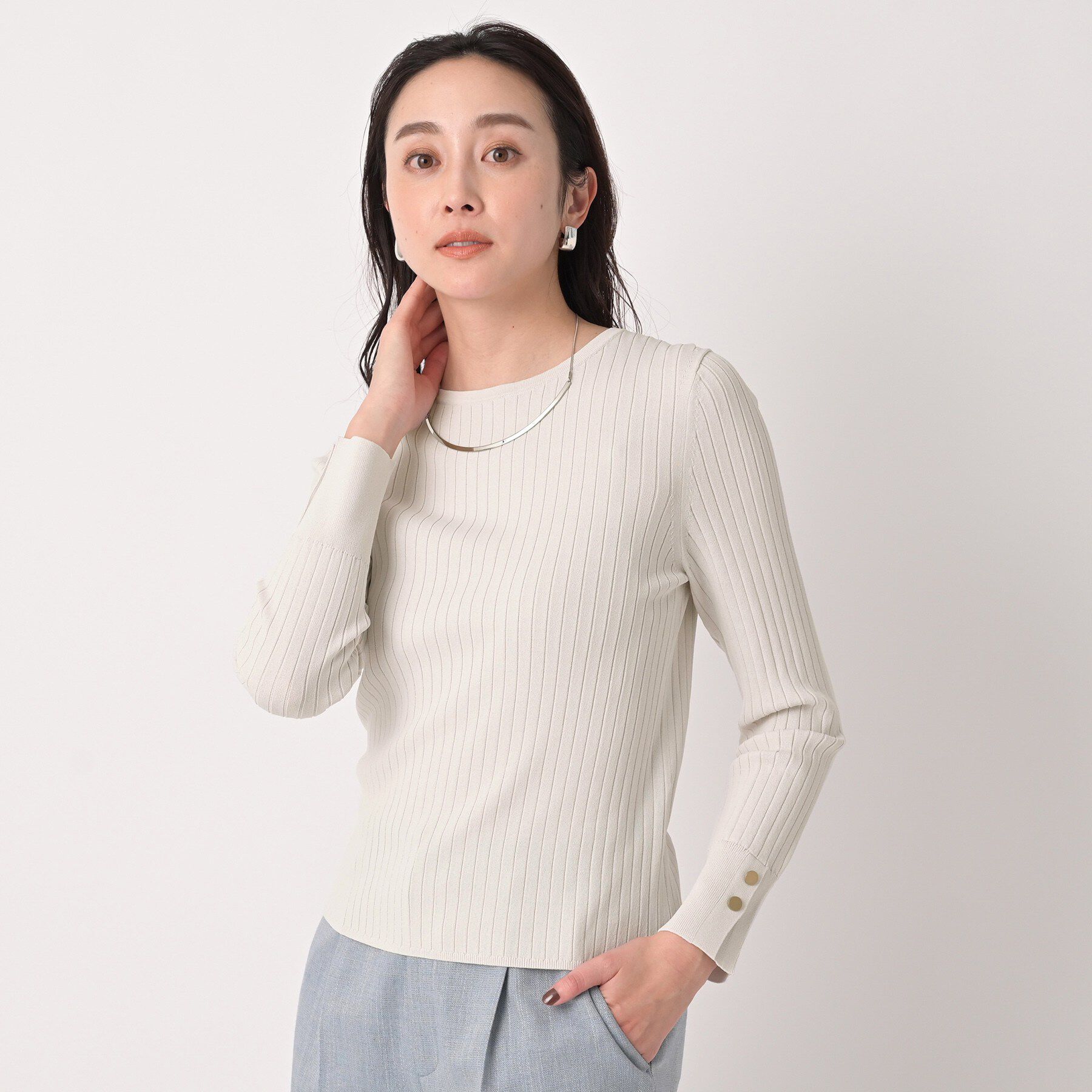 UNTITLED「ワイドリブニットプルオーバー」|ニット・セーター|