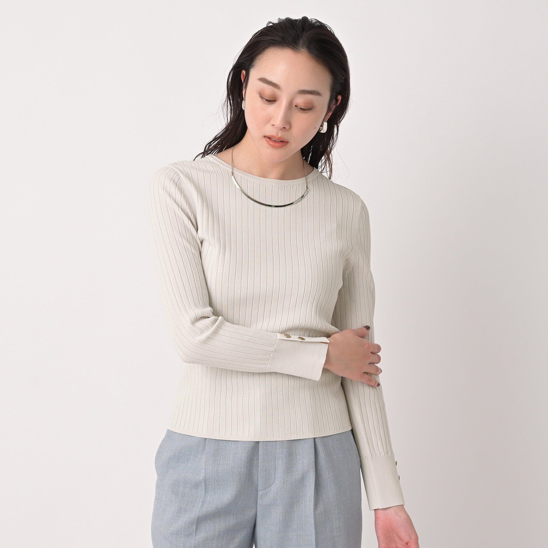 UNTITLED「ワイドリブニットプルオーバー」|ニット・セーター|