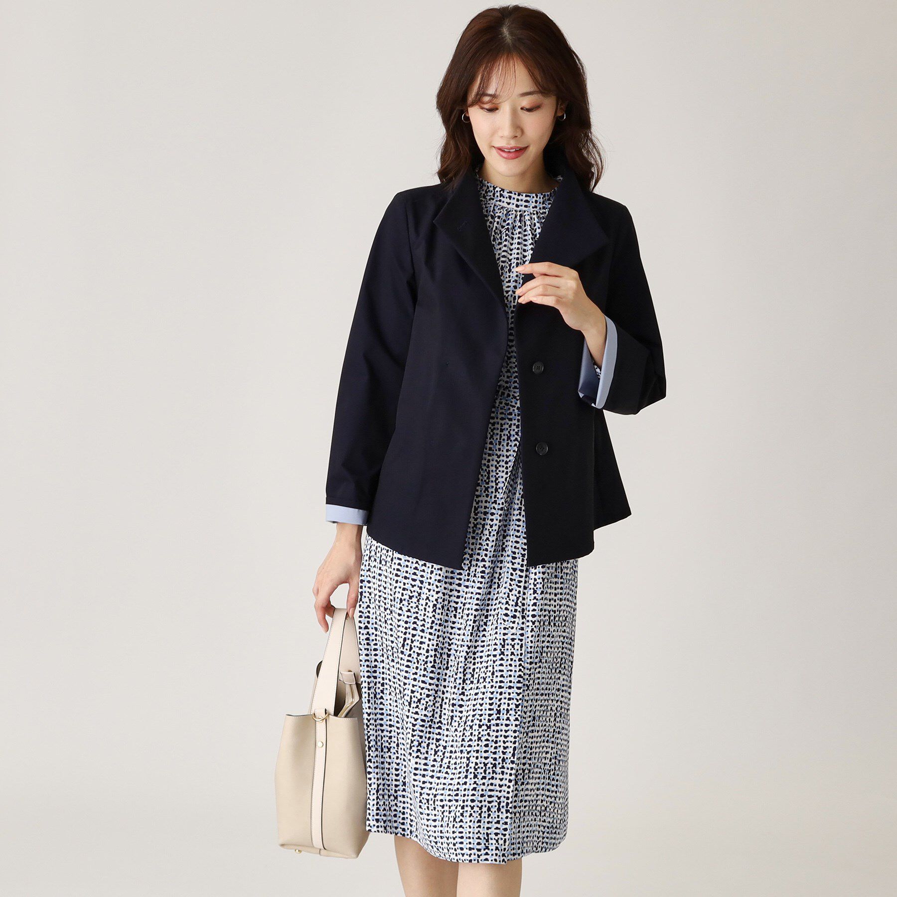 COUP DE CHANCE「【洗える】配色使いショート丈コート」|その他|