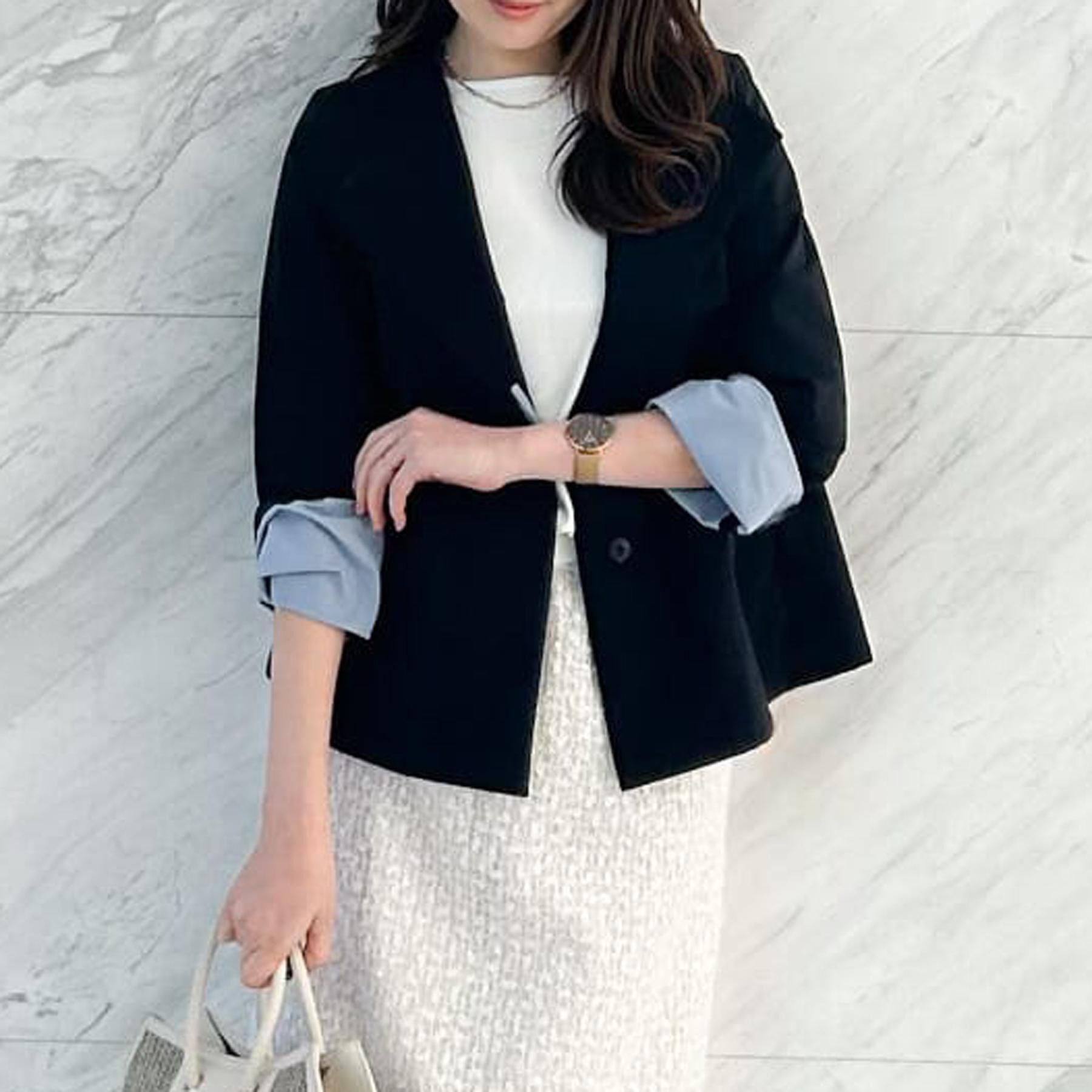 COUP DE CHANCE「【洗える】配色使いショート丈コート」|その他|