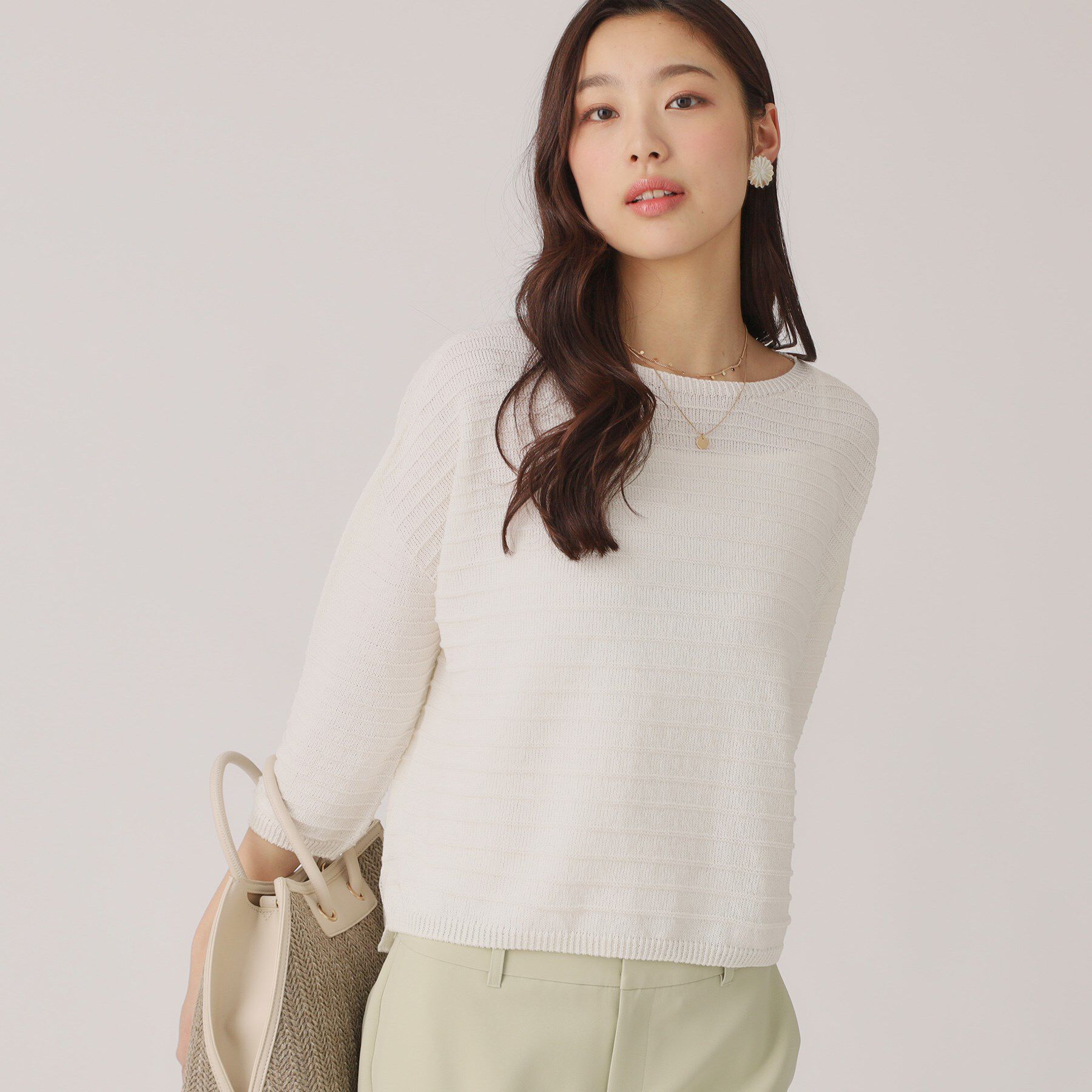 COUP DE CHANCE「【洗える／日本製】ざっくり編み柄ニットトップス」|ニット・セーター|